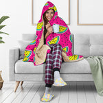 Purple Fancy Watermelon Pattern Print Hooded Blanket