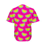 Purple Fancy Watermelon Pattern Print Men's Baseball Jersey
