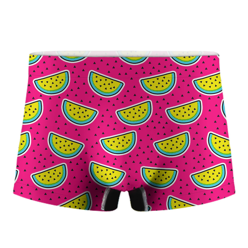 Purple Fancy Watermelon Pattern Print Men's Boxer Briefs