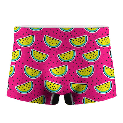 Purple Fancy Watermelon Pattern Print Men's Boxer Briefs
