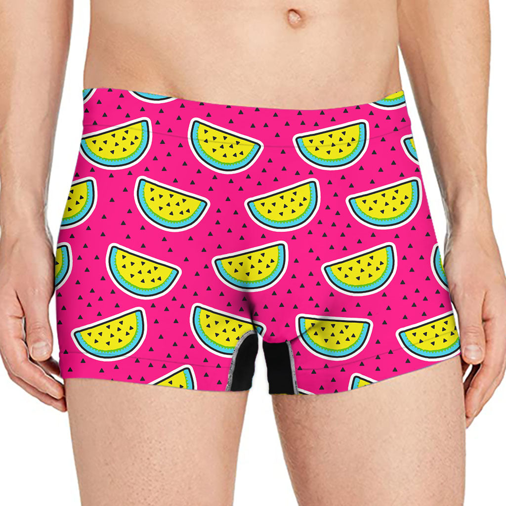 Purple Fancy Watermelon Pattern Print Men's Boxer Briefs