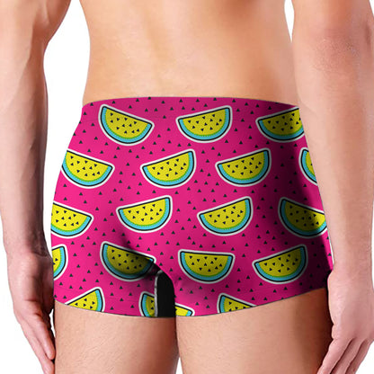 Purple Fancy Watermelon Pattern Print Men's Boxer Briefs
