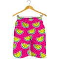 Purple Fancy Watermelon Pattern Print Men's Shorts