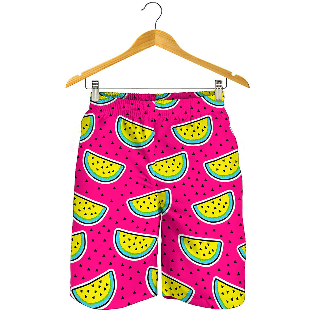 Purple Fancy Watermelon Pattern Print Men's Shorts