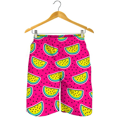 Purple Fancy Watermelon Pattern Print Men's Shorts