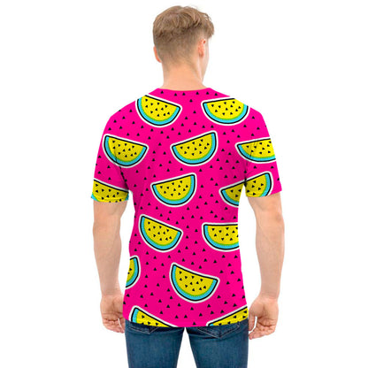 Purple Fancy Watermelon Pattern Print Men's T-Shirt