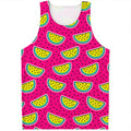 Purple Fancy Watermelon Pattern Print Men's Tank Top