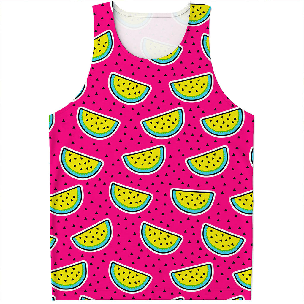 Purple Fancy Watermelon Pattern Print Men's Tank Top