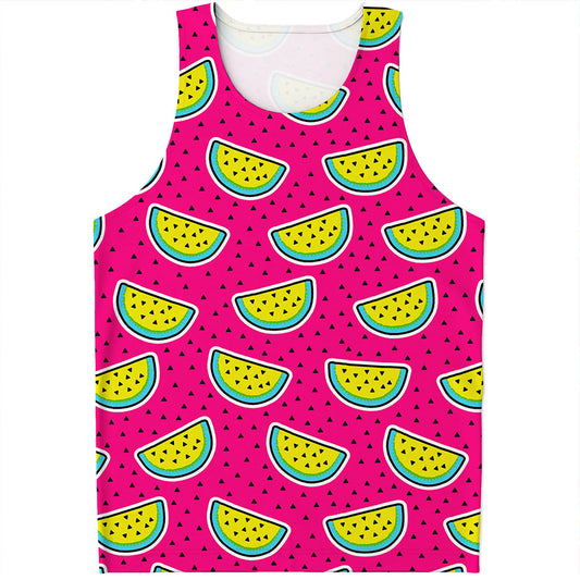 Purple Fancy Watermelon Pattern Print Men's Tank Top