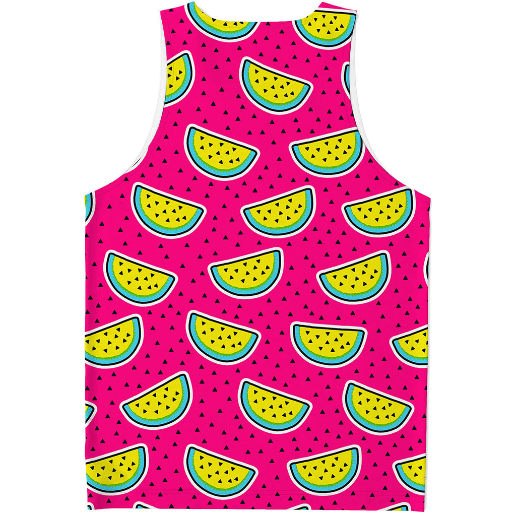 Purple Fancy Watermelon Pattern Print Men's Tank Top