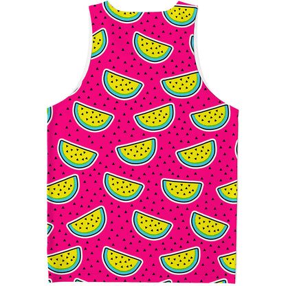 Purple Fancy Watermelon Pattern Print Men's Tank Top