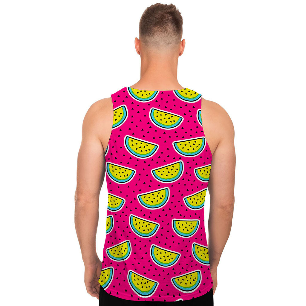 Purple Fancy Watermelon Pattern Print Men's Tank Top