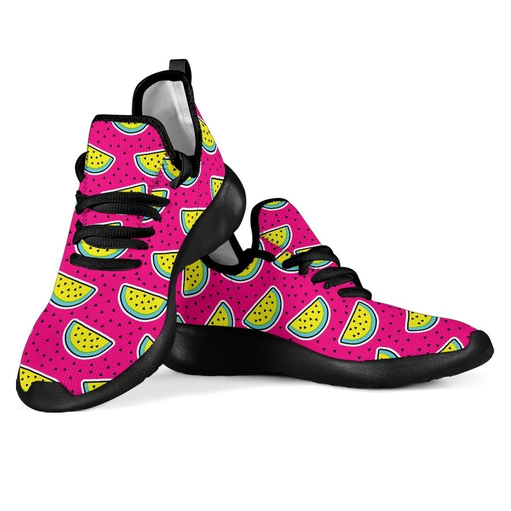 Purple Fancy Watermelon Pattern Print Mesh Knit Shoes GearFrost