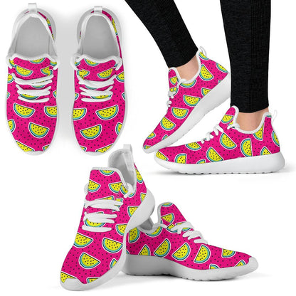 Purple Fancy Watermelon Pattern Print Mesh Knit Shoes GearFrost