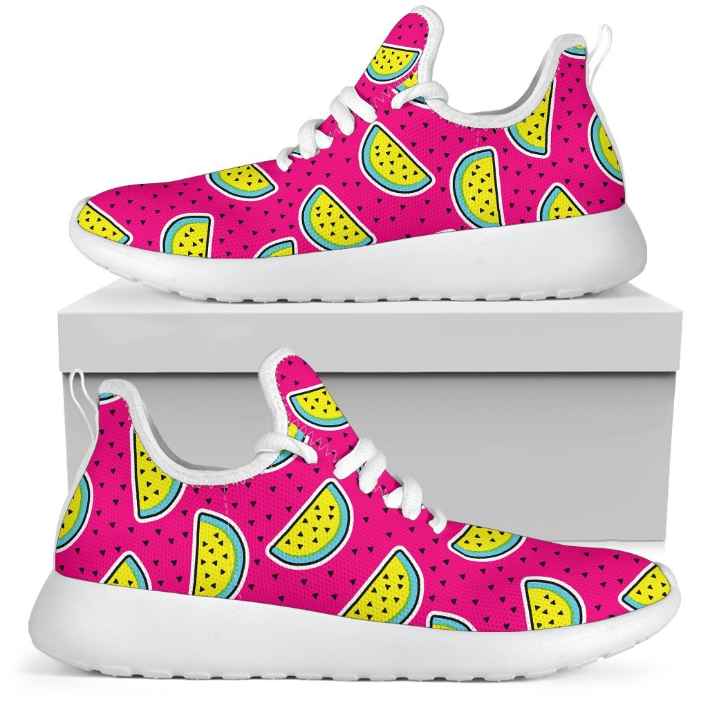 Purple Fancy Watermelon Pattern Print Mesh Knit Shoes GearFrost