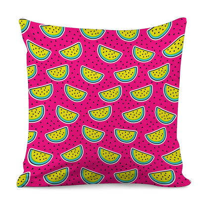 Purple Fancy Watermelon Pattern Print Pillow Cover