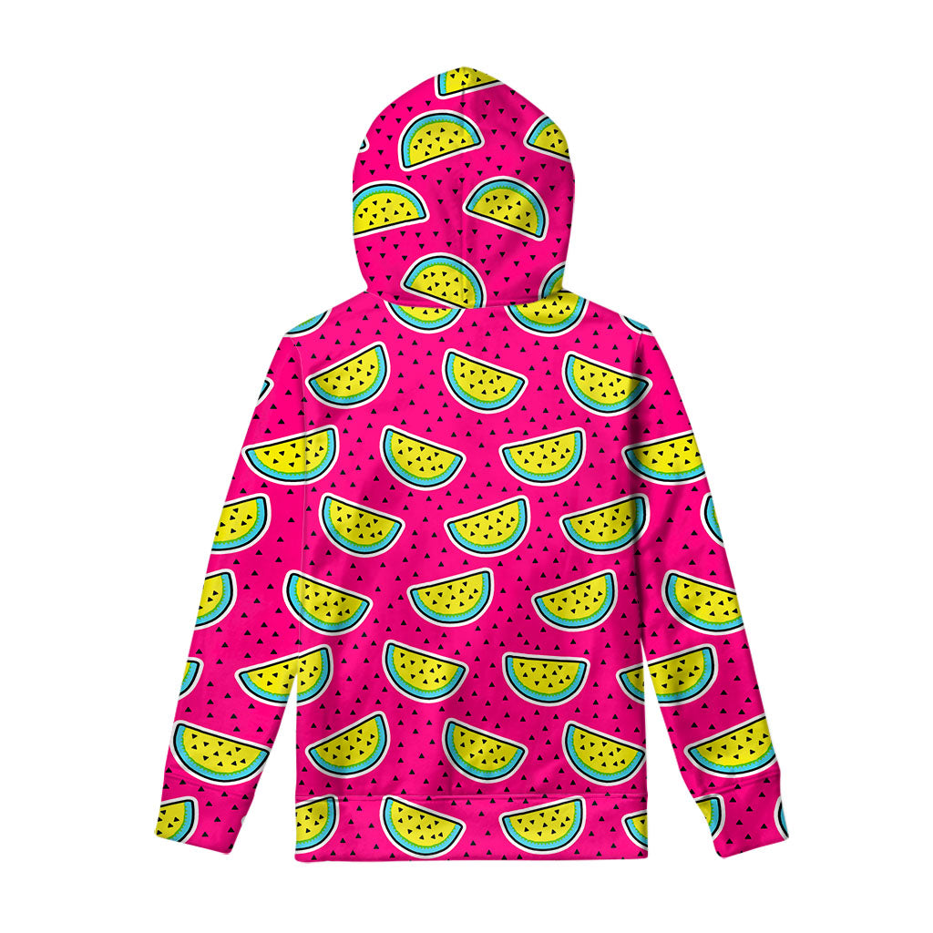 Purple Fancy Watermelon Pattern Print Pullover Hoodie