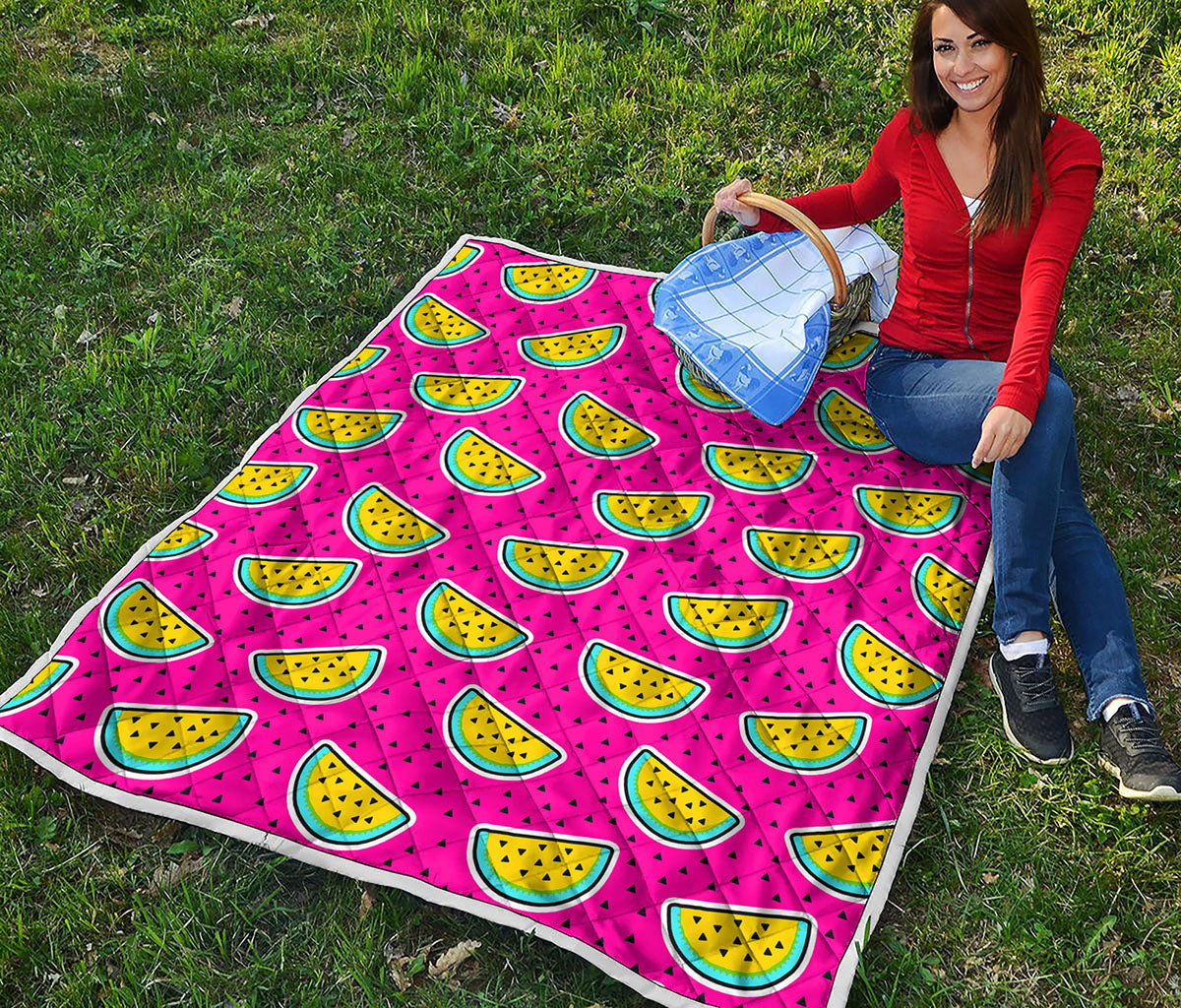 Purple Fancy Watermelon Pattern Print Quilt