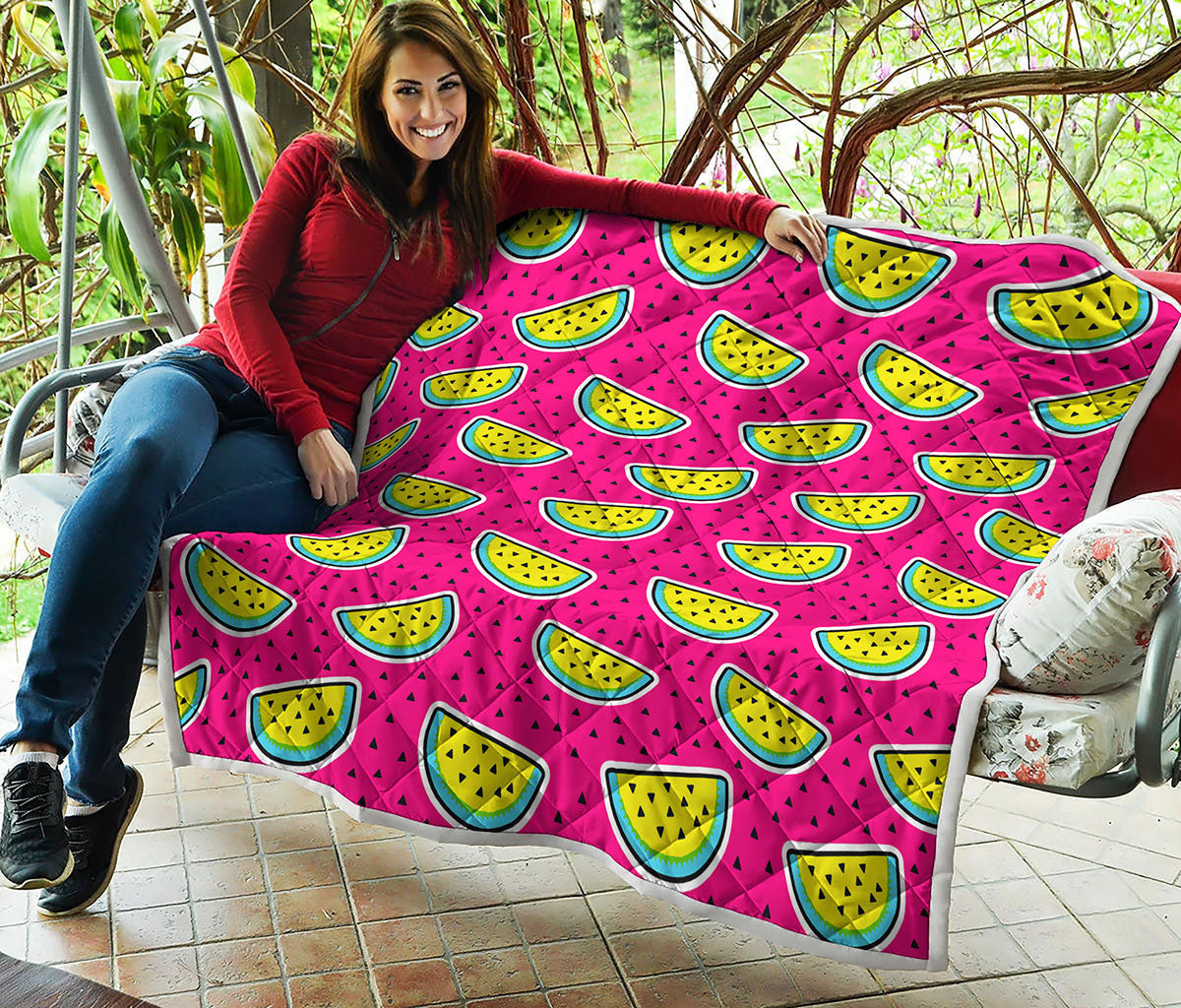 Purple Fancy Watermelon Pattern Print Quilt