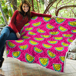 Purple Fancy Watermelon Pattern Print Quilt