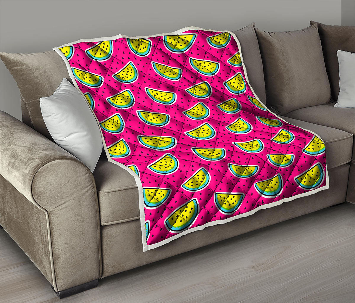 Purple Fancy Watermelon Pattern Print Quilt