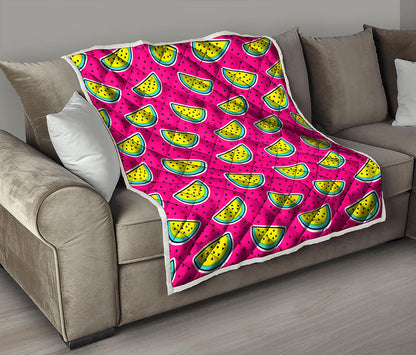 Purple Fancy Watermelon Pattern Print Quilt