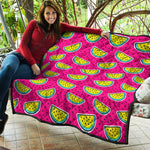 Purple Fancy Watermelon Pattern Print Quilt