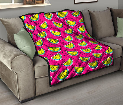 Purple Fancy Watermelon Pattern Print Quilt