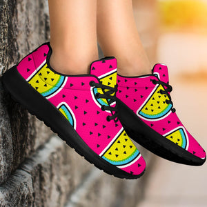 Purple Fancy Watermelon Pattern Print Sport Shoes GearFrost