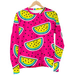 Purple Fancy Watermelon Pattern Print Women's Crewneck Sweatshirt GearFrost