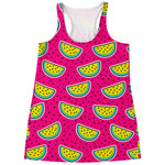 Purple Fancy Watermelon Pattern Print Women's Racerback Tank Top