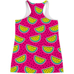 Purple Fancy Watermelon Pattern Print Women's Racerback Tank Top