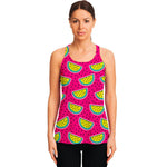 Purple Fancy Watermelon Pattern Print Women's Racerback Tank Top