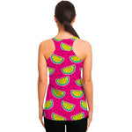Purple Fancy Watermelon Pattern Print Women's Racerback Tank Top