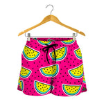 Purple Fancy Watermelon Pattern Print Women's Shorts