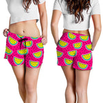 Purple Fancy Watermelon Pattern Print Women's Shorts