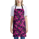 Purple Floral Flower Pattern Print Apron