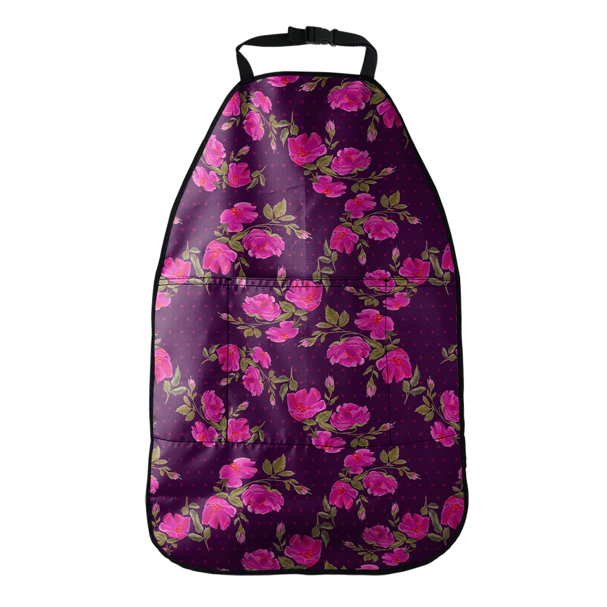 Purple Floral Flower Pattern Print Car Seat Organizers