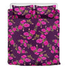 Purple Floral Flower Pattern Print Duvet Cover Bedding Set