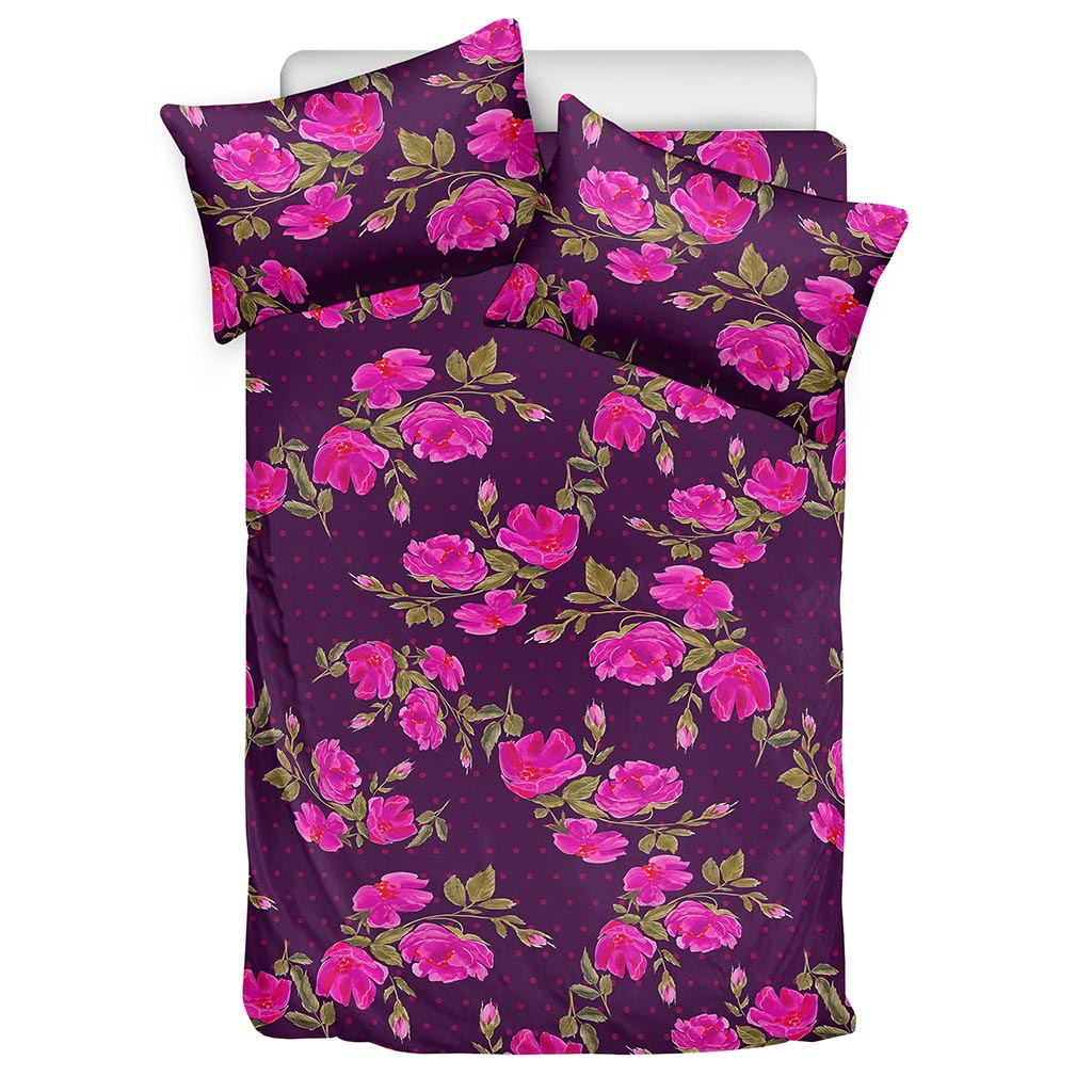 Purple Floral Flower Pattern Print Duvet Cover Bedding Set