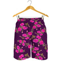 Purple Floral Flower Pattern Print Men's Shorts