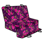 Purple Floral Flower Pattern Print Pet Car Back Seat Cover