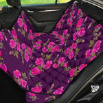 Purple Floral Flower Pattern Print Pet Car Back Seat Cover