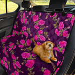 Purple Floral Flower Pattern Print Pet Car Back Seat Cover