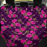 Purple Floral Flower Pattern Print Pet Car Back Seat Cover