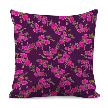 Purple Floral Flower Pattern Print Pillow Cover