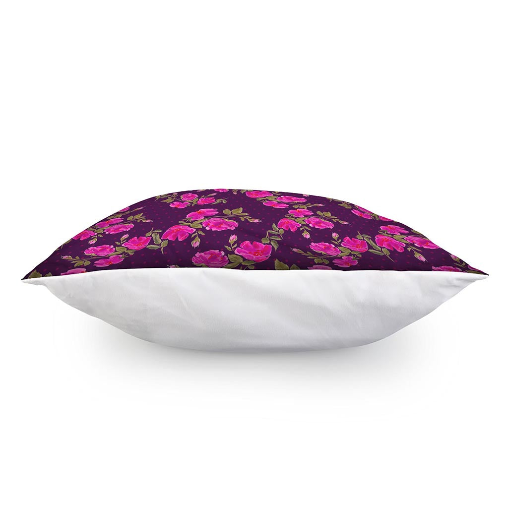 Purple Floral Flower Pattern Print Pillow Cover