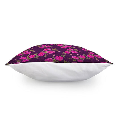 Purple Floral Flower Pattern Print Pillow Cover