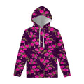 Purple Floral Flower Pattern Print Pullover Hoodie