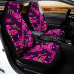 Purple Floral Flower Pattern Print Universal Fit Car Seat Covers